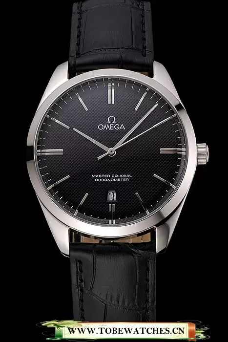 Omega Tresor Master Co Axial Black Dial Stainless Steel Case Black Leather Strap En121397