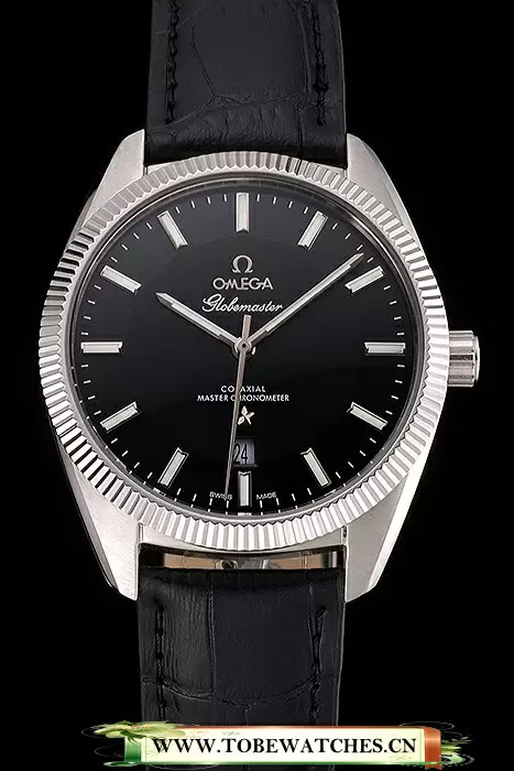 Omega Globemaster Black Dial Stainless Steel Case Black Leather Strap En122237