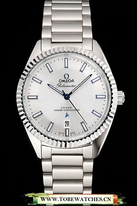 Omega Globemaster Silver Dial Blue Hands Stainless Steel Case And Bracelet En122457