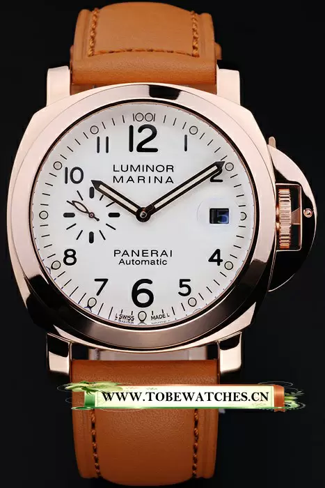 Panerai Luminor Marina White Dial Brown Leather Bracelet En10191