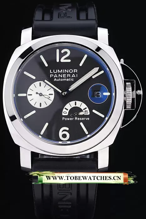 Panerai Luminor Power Reserve Black Dial Black Rubber Bracelet En10531