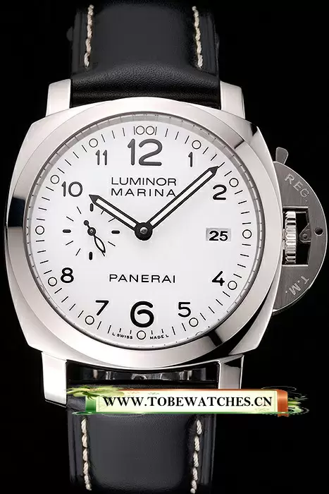 Panerai Luminor Marina 3 Days White Dial Stainless Steel Case Black Leather Strap En122095