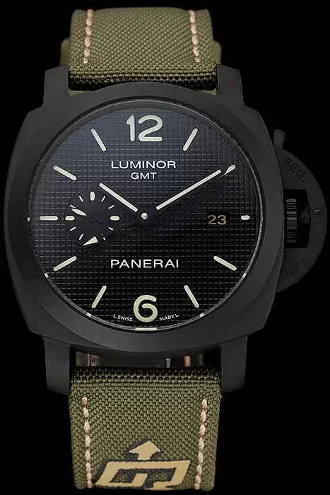 Panerai Luminor 1950 3 Days GMT Black Case Black Dial Green Bracelet En124469
