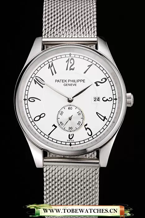 Patek Philippe Calatrava Small Seconds White Dial Stainless Steel Case And Bracelet En122965