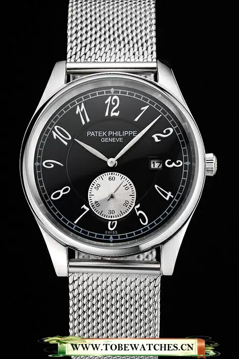 Patek Philippe Calatrava Small Seconds Black Dial Stainless Steel Case And Bracelet En122967
