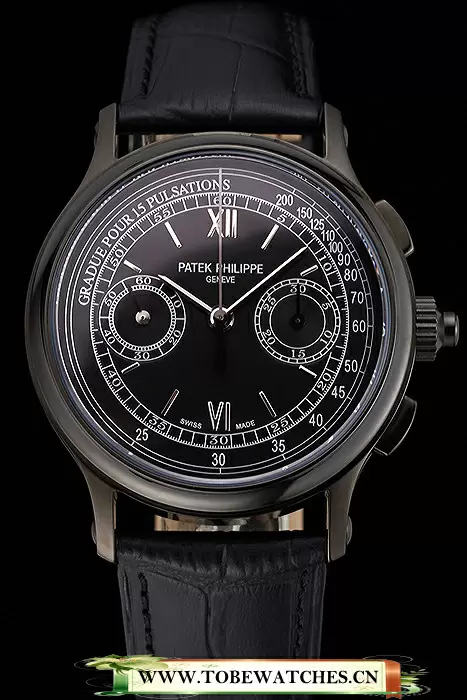 Patek Philippe 5170J Black Dial Black Case Black Leather Strap En122997