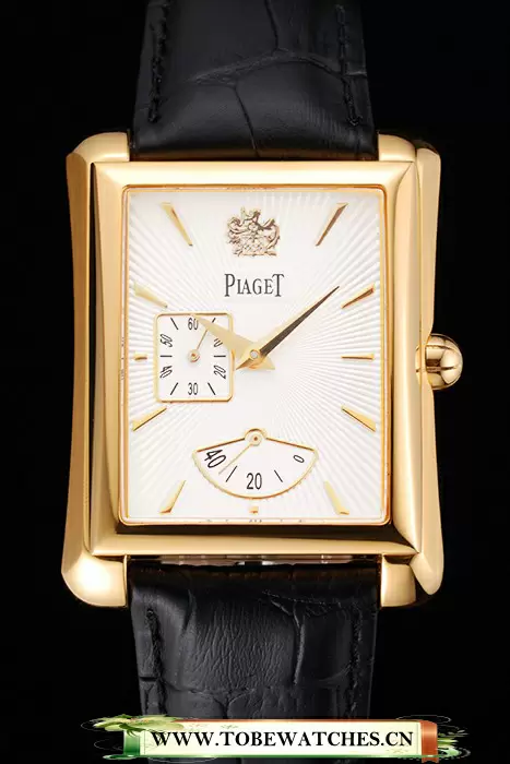 Piaget Emperador Tourbillon Skeleton Gold Diamond Case Black Leather Bracelet En124557