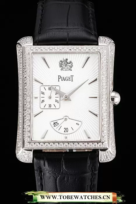 Piaget Emperador Tourbillon Skeleton Rose Gold Diamond Case Black Leather Bracelet En124558