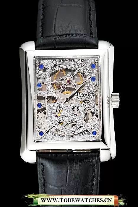 Piaget Emperador Tourbillon Skeleton Silver Case Brown Leather Bracelet En124561