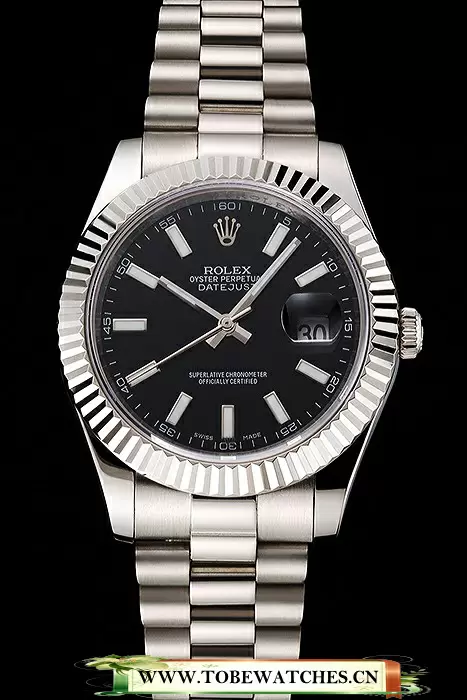 Rolex Datejust Black Dial Stainless Steel Case And Bracelet En122503