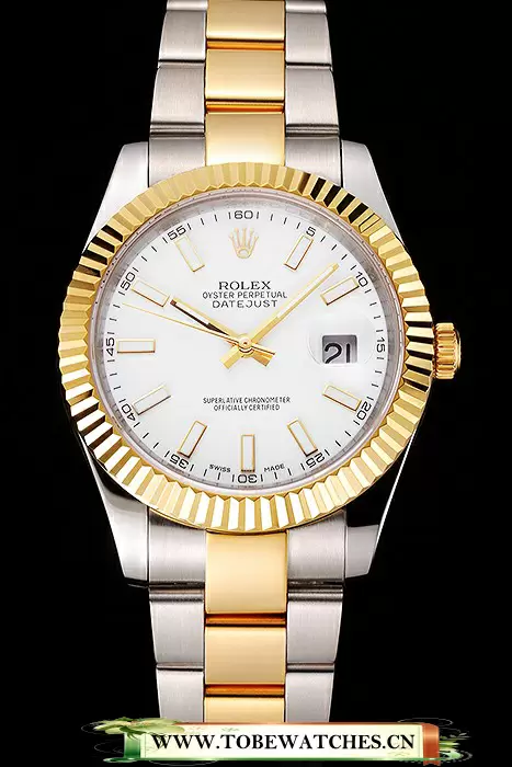 Rolex Datejust White Dial Stainless Steel Case Two Tone Gold Bracelet En122515