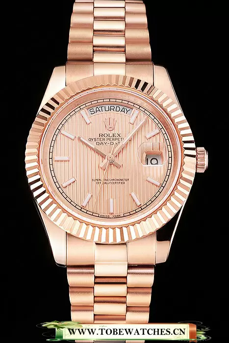 Rolex Day Date 40 Rose Gold Etched Dial Rose Gold Case And Bracelet En122631