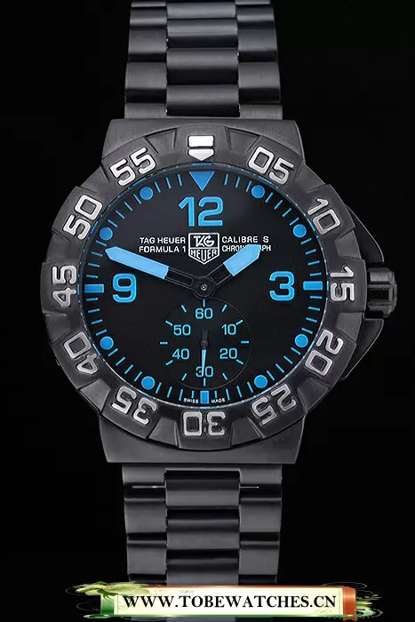 Tag Heuer Formula One Grande Date Black Dial Blue Numerals Ion Plated Steinless Steel Bracelet En118814
