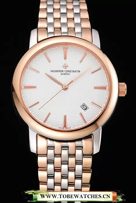 Vacheron Constantin Patrimony Silver Dial Rose Gold Case Two Tone Bracelet En120864