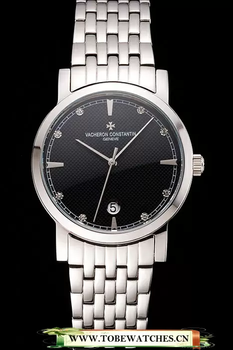 Vacheron Constantin Fine Black Dial Stainless Steel Case And Bracelet En122784