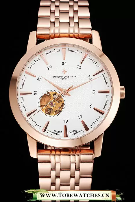 Vacheron Constantin Tourbillon White Dial Rose Gold Case And Bracelet En123011