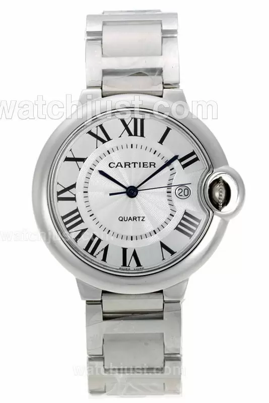 Cartier Ballon Bleu De Cartier Roman Markers With White Dial S/s Sapphire Glass En121354
