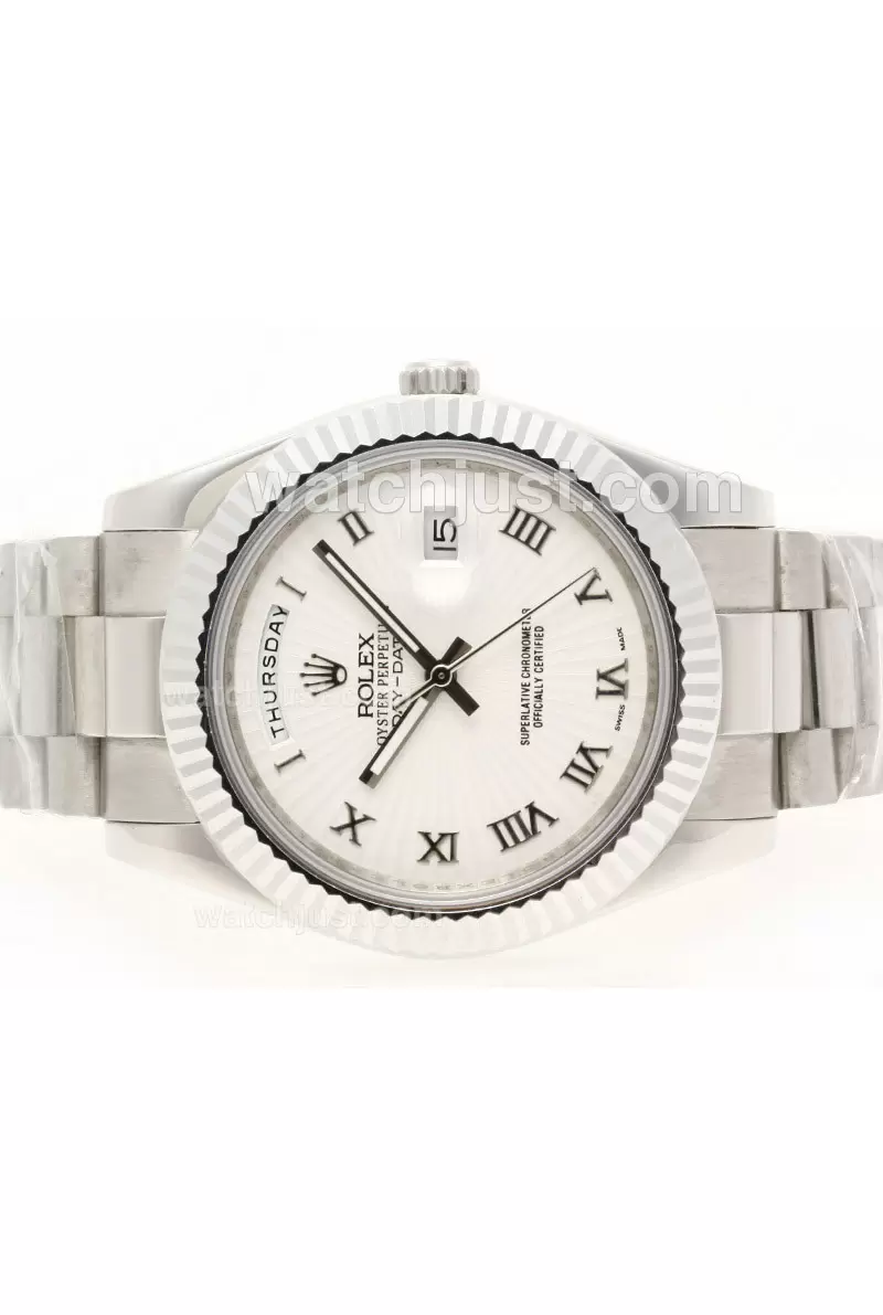 Rolex Day Date Ii Automatic Roman Marking With White Dial En38305