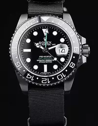 Swiss Swiss Rolex Gmt Master Ii Pro Hunter Black Fabric Strap Black Dial Watch Brands Rol3881