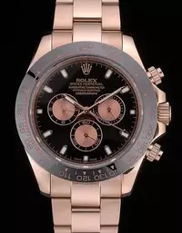 Swiss Rolex Daytona Black Ion Plated Tachymeter Rose Gold Strap Black Dial Watch Brands Rol3772