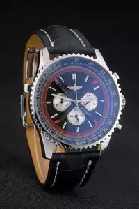 Swiss Breitling Certifi Black Leather Strap Black Dial Chronograph Bre4185