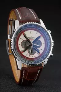 Swiss Breitling Brown Leather Strap Beige Dial Chronograph Bre4183