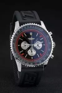 Swiss Breitling Certifi Black Rubber Strap Black Dial Chronograph Bre4190