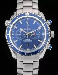 Swiss Omega Seamaster Planet Ocean Blue Tachymeter Blue Dial Stainless Steel Strap Watch Brands Ome4067