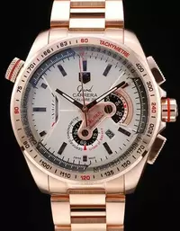 Swiss Tag Heuer Carrera Rose Gold Case White Dial Watch Brands Tagh4120