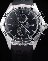 Swiss Tag Heuer Aquaracer Tachymeter Bezel Black Dial Black Rubber Strap Watch Brands Tagh4106