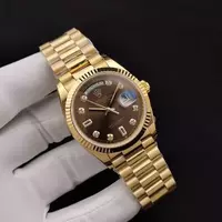 Rolex Day Date Diamond Markings With Brown Dial Rol20831