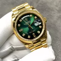 Rolex Day Date Diamond Markings With Green Dial Rol20836