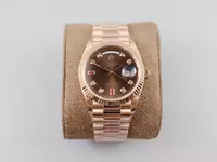 Rolex Day Date Diamond Markings With Brown Dial Rol20839
