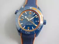 Swiss Omega Seamaster Planet Ocean Gmt Blue Dial Blue Leather Band Ome20857